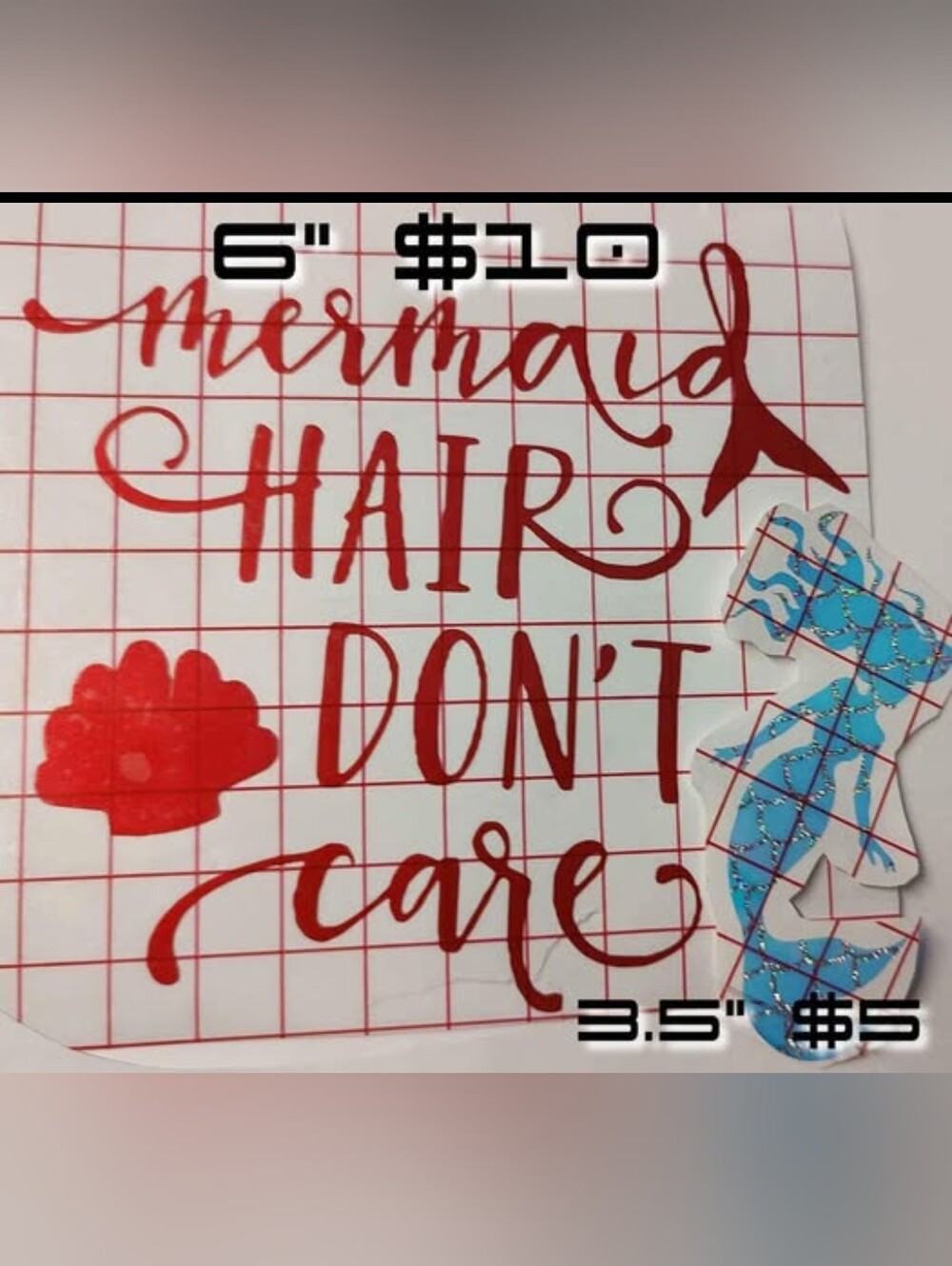 Pink & Metallic Scales "Mermaid Hair Don't Care" Decal Set (2pcs)
